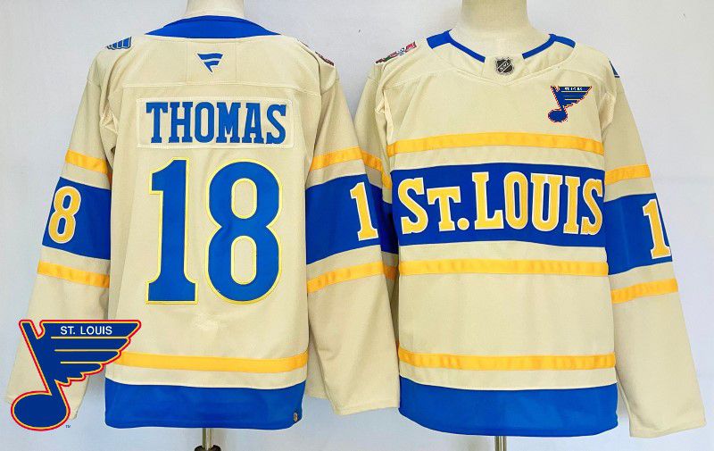 Men St.Louis Blues #18 Thomas Cream Fanatics 2025 NHL Jersey style 3->st.louis blues->NHL Jersey